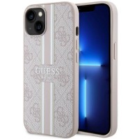 Guess 4G Printed Stripes Hard Case Back Cover met MagSafe voor Apple iPhone 15 - Roze