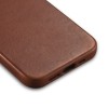 iCarer Oil Wax Premium Echt Leren Back Cover met MagSafe voor Apple iPhone 14 Pro Max - Bruin