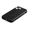 iCarer Oil Wax Premium Echt Leren Back Cover met MagSafe voor Apple iPhone 14 Plus - Zwart