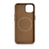 iCarer Oil Wax Premium Echt Leren Back Cover met MagSafe voor Apple iPhone 15 Plus/14 Plus - Lichtbruin
