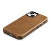 iCarer Oil Wax Premium Echt Leren Back Cover met MagSafe voor Apple iPhone 15 Plus/14 Plus - Lichtbruin