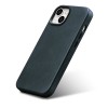 iCarer Oil Wax Premium Echt Leren Back Cover met MagSafe voor Apple iPhone 15 Plus/14 Plus - Donkerblauw