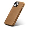 iCarer Oil Wax Premium Echt Leren Back Cover met MagSafe voor Apple iPhone 14 - Lichtbruin