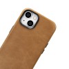 iCarer Oil Wax Premium Echt Leren Back Cover met MagSafe voor Apple iPhone 14 - Lichtbruin
