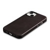 iCarer Oil Wax Premium Echt Leren Back Cover met MagSafe voor Apple iPhone 14 - Donkerbruin