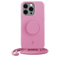 Just Elegance Hard Case Back Cover met PopGrip en koord voor Apple iPhone 13 Pro Max - Pastelroze
