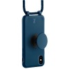 Just Elegance Hard Case Back Cover met PopGrip en koord voor Apple iPhone XS / iPhone X - Donkerblauw