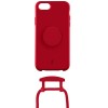 Just Elegance Hard Case Back Cover met PopGrip en koord voor Apple iPhone SE 2022/2020 / iPhone 7/8 - Rood
