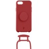 Just Elegance Hard Case Back Cover met PopGrip en koord voor Apple iPhone SE 2022/2020 / iPhone 7/8 - Donkerrood