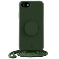 Just Elegance Hard Case Back Cover met PopGrip en koord voor Apple iPhone SE 2022/2020 / iPhone 7/8 - Groen