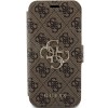 Guess 4G Big Metal Logo Wallet Case hoesje voor Apple iPhone 15 Pro - Bruin