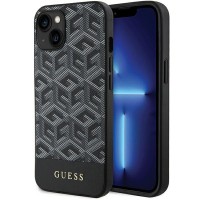 Guess GCube Stripes Hard Case Back Cover hoesje met MagSafe voor Apple iPhone 15/13 - Zwart