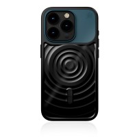 STM Reawaken Ripple Back Cover hoesje met MagSafe voor Apple iPhone 15 - Zwart/Blauw
