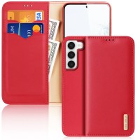 Dux Ducis Hivo RFID Echt Leren Wallet Case voor Samsung Galaxy S23 Plus - Rood