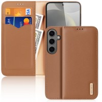 Dux Ducis Hivo RFID Echt Leren Wallet Case voor Samsung Galaxy S24 - Bruin