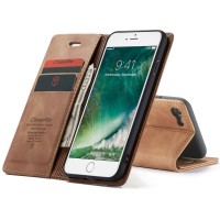 CASEME Retro Wallet Case voor Apple iPhone SE 2022/2020 / iPhone 7/8 - Bruin