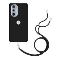 Just in Case Necklace Case met koord voor Motorola Edge 30 Pro - Zwart