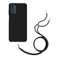 Just in Case Necklace Case met koord voor Motorola Moto E32s - Zwart