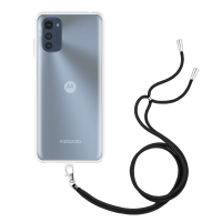 Just in Case Necklace Case met koord voor Motorola Moto E32s - Transparant