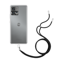 Just in Case Necklace Case met koord voor Motorola Edge 30 Fusion - Transparant