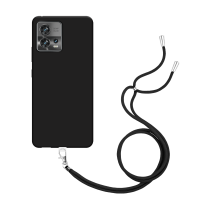 Just in Case Necklace Case met koord voor Motorola Edge 30 Fusion - Zwart