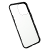 Just in Case Magnetic Metal Tempered Glass Case voor Apple iPhone 14 Pro Max - Zwart
