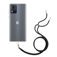 Just in Case Necklace Case met koord voor Motorola Moto E13 - Transparant