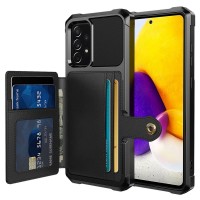 Just in Case Magnetic Card Holder Hybrid Back Cover voor Samsung Galaxy A33 - Zwart