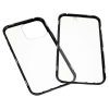 Just in Case Magnetic Metal Tempered Glass Case voor Apple iPhone 14 Pro - Zwart