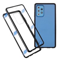 Just in Case Magnetic Metal Tempered Glass Case voor Samsung Galaxy A72 - Zwart