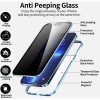 Just in Case Magnetic Metal Privacy Tempered Glass Case voor Apple iPhone 13 Pro Max - Zwart