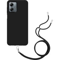 Just in Case Necklace Case met koord voor Motorola Moto G14 - Zwart