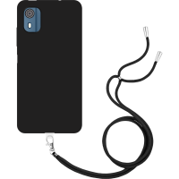 Just in Case Necklace Case met koord voor Nokia C02 - Zwart