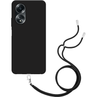 Just in Case Necklace Case met koord voor Oppo A58 4G - Zwart
