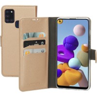 Mobiparts Saffiano Wallet Case hoesje voor Samsung Galaxy A21s - Bronze