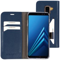 Mobiparts Classic Wallet Case hoesje voor Samsung Galaxy A8 2018 - Donkerblauw