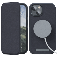 Njord byELEMENTS Genuine Echt Leren Wallet Case met MagSafe voor Apple iPhone 14 Pro Max/13 Pro Max - Zwart