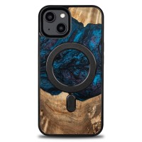 Bewood Wood and Resin Echt Houten Back Cover met MagSafe voor Apple iPhone 15 - Unique Neptune