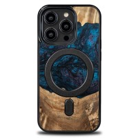 Bewood Wood and Resin Echt Houten Back Cover met MagSafe voor Apple iPhone 15 Pro - Unique Neptune