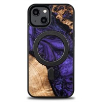 Bewood Wood and Resin Echt Houten Back Cover met MagSafe voor Apple iPhone 15 - Unique Violet