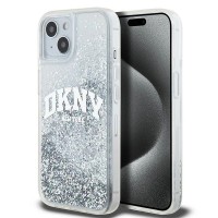 DKNY Liquid Glitter Big Logo Back Cover hoesje voor Apple iPhone 15/14/13 - Wit