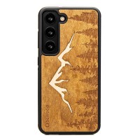Bewood Wooden Echt Houten Back Cover voor Samsung Galaxy S23 - Imbuia Mountains