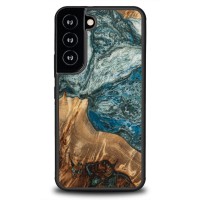 Bewood Wood and Resin Echt Houten Back Cover voor Samsung Galaxy S22 - Unique Planet Earth