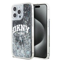 DKNY Liquid Glitter Big Logo Back Cover hoesje voor Apple iPhone 13 Pro Max - Zwart