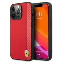 Ferrari On Track Carbon Stripe Hard Case Back Cover hoesje voor Apple iPhone 13 Pro Max - Rood
