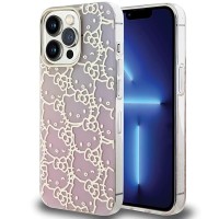 Hello Kitty IML Gradient Electrop Crowded Kitty Head Back Cover voor Apple iPhone 13 / iPhone 13 Pro - Roze