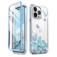 Supcase i-Blason Cosmo Case voor Apple iPhone 14 Pro - Vlinders Blauw