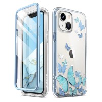 Supcase i-Blason Cosmo Case voor Apple iPhone 15 Plus/14 Plus - Vlinders Blauw