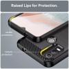 Techsuit Carbon Silicone Back Cover voor Nokia C21 Plus - Zwart
