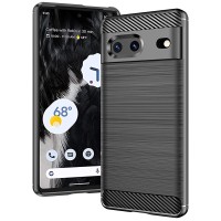 Techsuit Carbon Silicone Back Cover voor Google Pixel 7 - Zwart